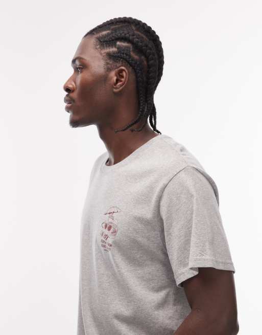 Levi's - T-shirt met hamburger en frietjes-print in gemêleerd grijs, 4 van 5