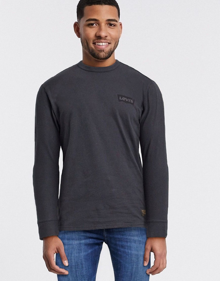 Levi's - T-shirt met lange mouwen en skateboard grafische print in zwart