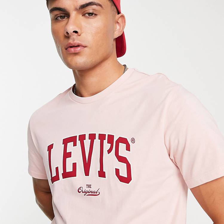 calcium wraak hebzuchtig Levi's | shirt met logo in collegestijl in roze - Pleasures Swing cotton T- shirt Weiß - T - WillardmarineShops