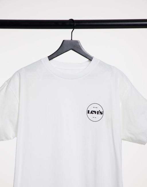 Levi's - T-shirt met logoprint in cirkel in wit