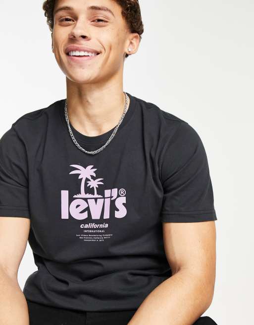 Levi's T-shirt met palmlogo in zwart | ASOS