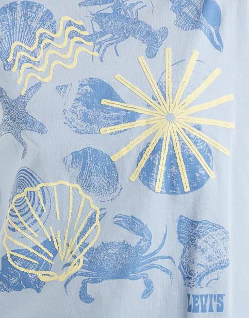 Levi's - T-shirt met print in blauw , 3 van 4