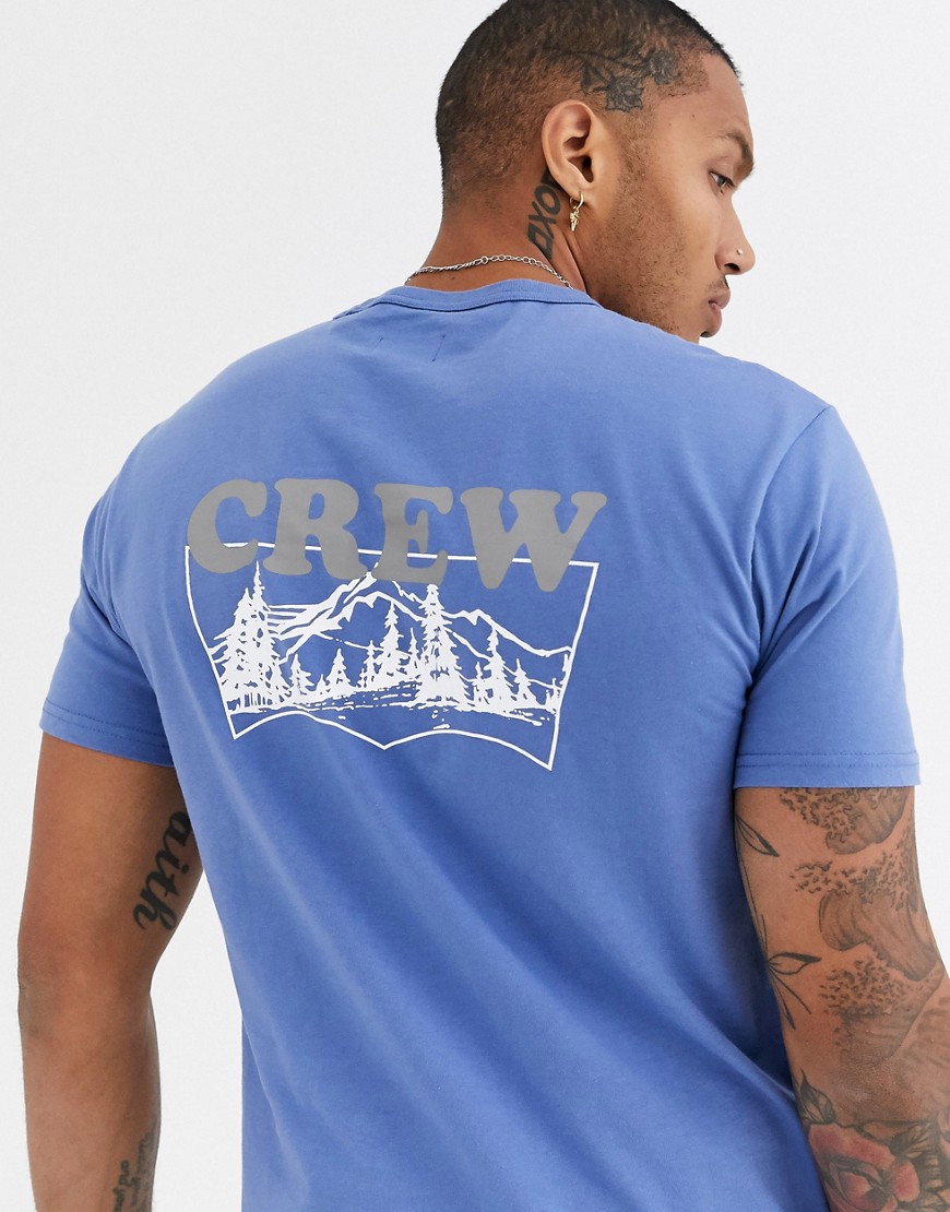 Levi's - T-shirt met skateboard-print in blauw