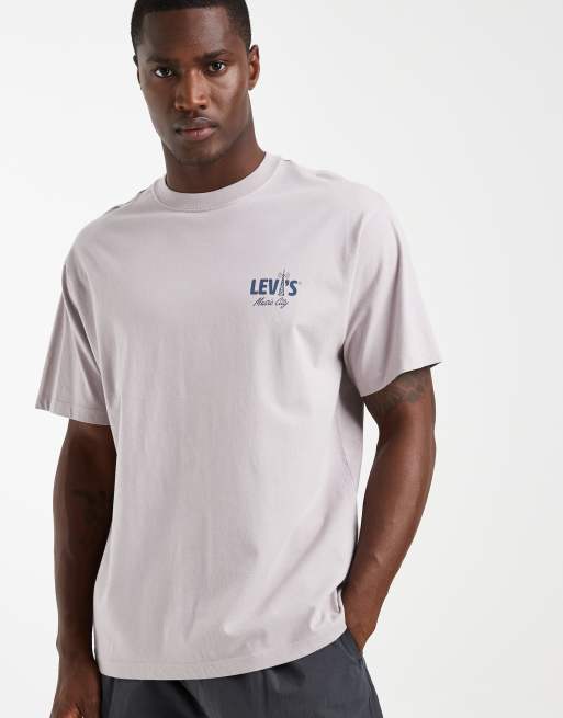Levi's - T-shirt met vintage print in grijs , 2 van 5