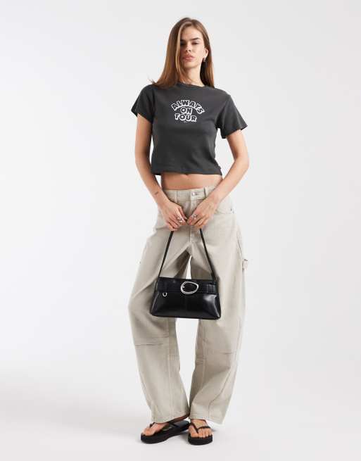 Levi's - T-shirt mini nera con grafica Always, 2 di 4