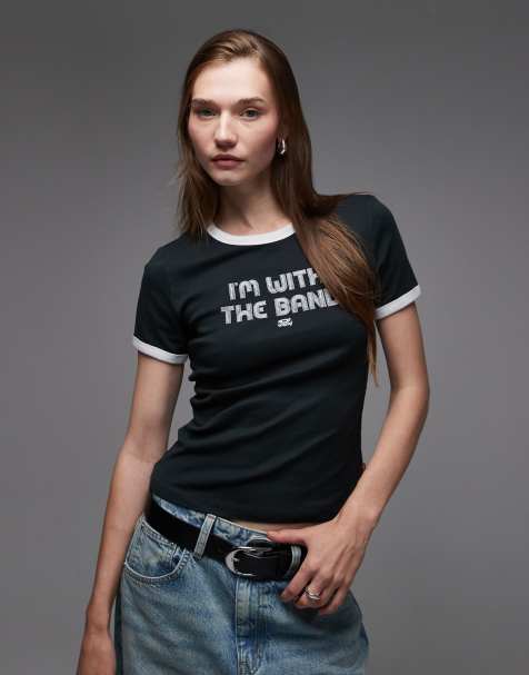 Levi's - T-shirt nera con grafica band e bordi a contrasto - view 1