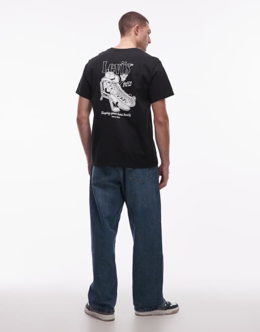 Levi's - T-shirt nera con stampa "Chillin' Hot Dog" sul retro, 3 di 5