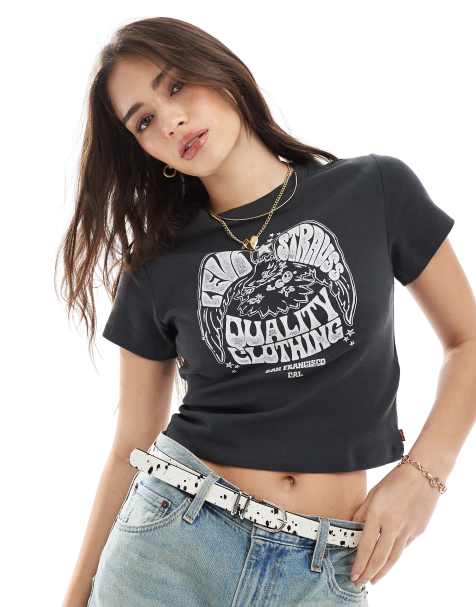 Levi's - T-shirt nera con stampa sportiva del logo - view 1