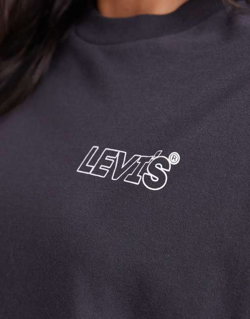 Levi's - T-shirt nera oversize con stampa Star Dust sul retro, 4 di 4