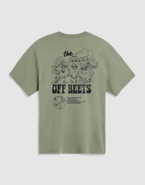 Levi's – T-shirt o luźnym kroju w zielonym kolorze khaki z nadrukiem „Off Beets“ na plecach - view 1