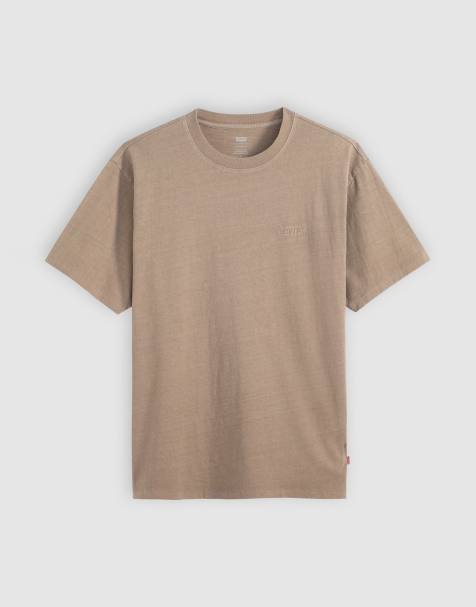 Levi's - T-shirt oversize beige tinta in capo vintage con logo tono su tono - view 1