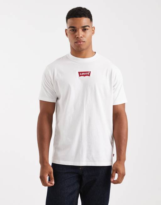 Levi's - T-shirt oversize bianca con stampa vintage del logo sul retro con 2 cavalli, 3 di 5
