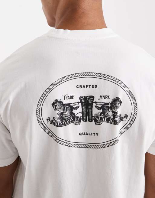 Levi's - T-shirt oversize bianca con stampa vintage del logo sul retro con 2 cavalli, 5 di 5
