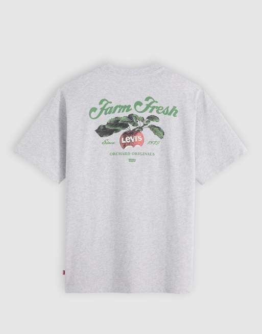 Levi's - T-shirt oversize grigio mélange con stampa vintage 
