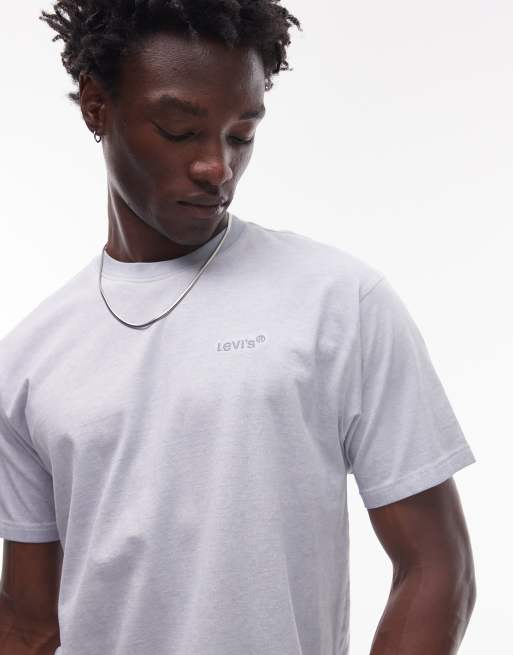 Levi's - T-shirt oversize teint en pièce avec logo vintage ton sur ton - Bleu clair, 2 de 4