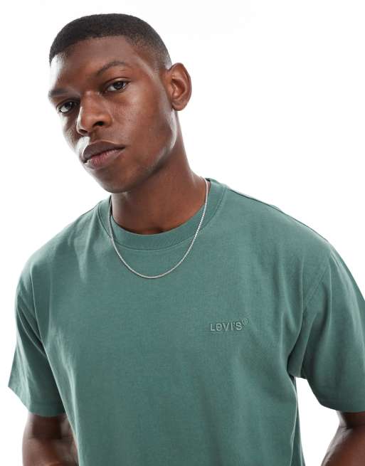 Levi's - T-shirt oversize teint en pièce avec logo vintage ton sur ton - Vert moyen, 3 de 5