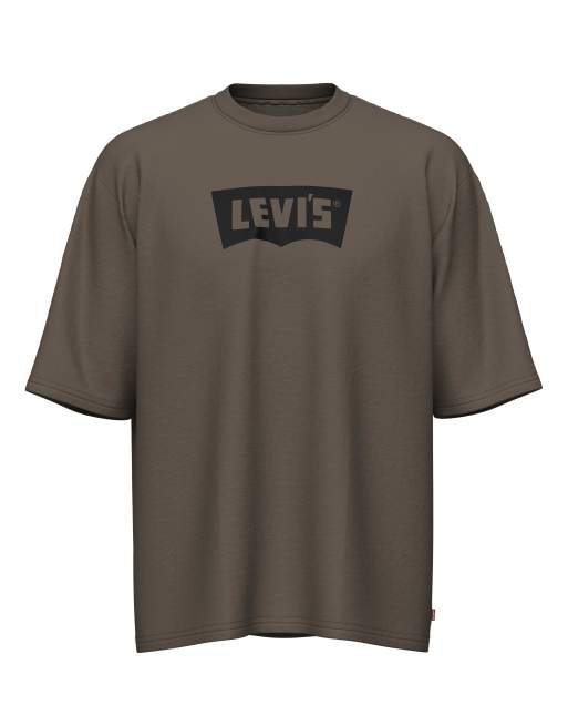Levi's – T-shirt oversize z logo batwing w stylu vintage w zielonym kolorze khaki
