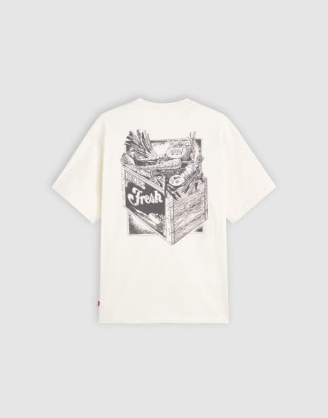 Levi's veggie box back print vintage oversized t-shirt in off white