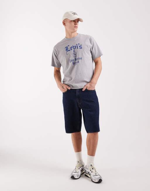 Levi's - T-shirt squadrata oversize grigia con grafica del logo, 2 di 5