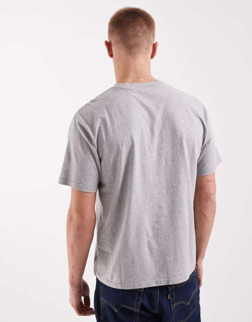 Levi's - T-shirt squadrata oversize grigia con grafica del logo, 5 di 5