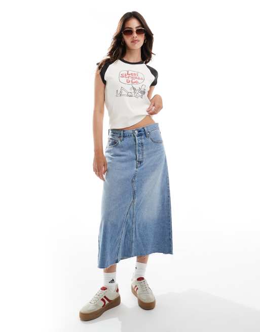 Levi's - T-shirt stile baseball color crema con stampa di gatto cowboy, 2 di 4