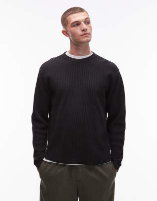 Levi's - T-shirt thermique gaufré à manches longues - Noir