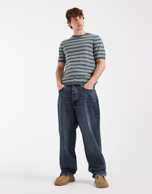 Levi's - T-shirt verde a righe, 3 di 5