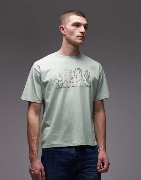 Levi's - T-shirt verde con grafica stile western con logo - view 1