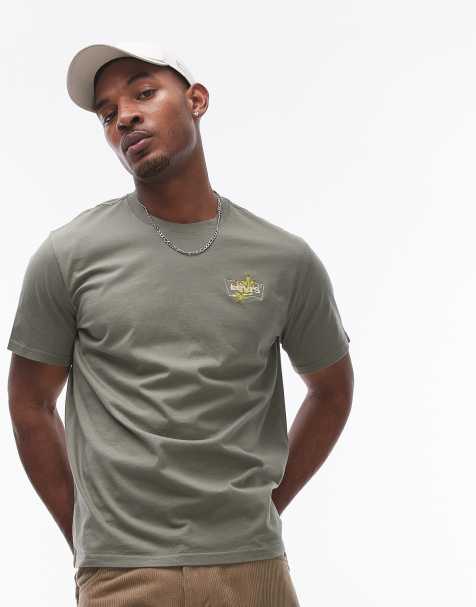 Levi's - T-shirt verde medio comoda con logo batwing e cactus - view 1