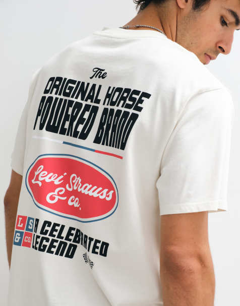 Levi's T-shirt vintage con grafica color crema - view 1