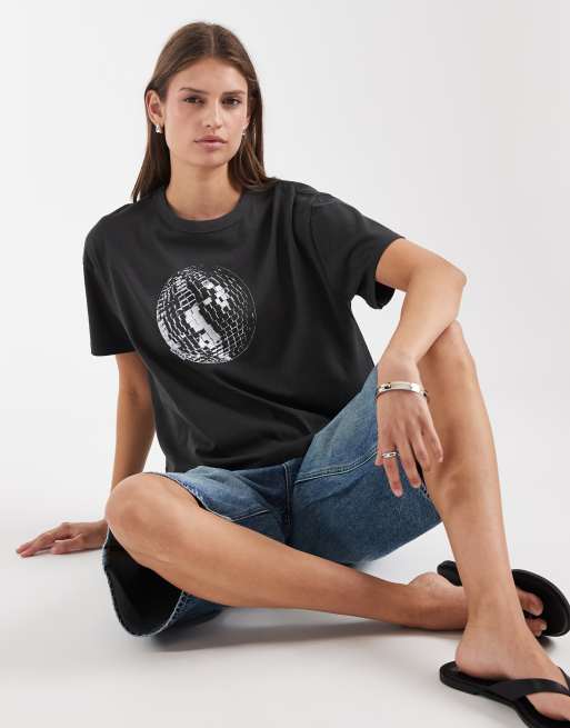 Levi's T-shirt vintage con stampa grafica nera
