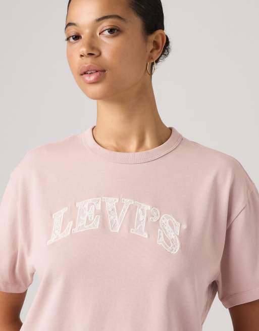 Levi's T-shirt vintage grafica rosa, 3 di 4