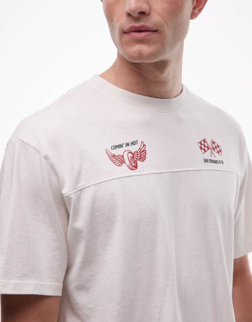 Levi's – T-shirt w kolorze ecru z grafiką na plecach, 5 z 5
