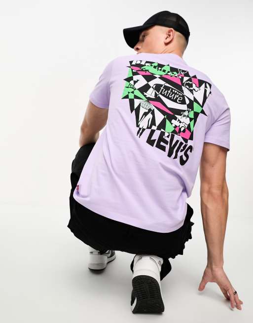Levi's t-shirt with back print in purple with logo