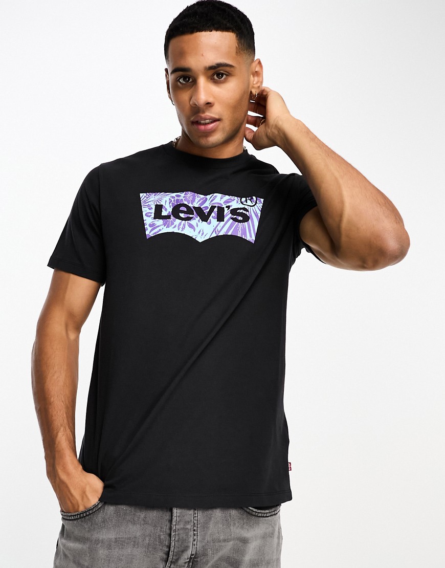 Levi’s t-shirt with batwing zebra print in black