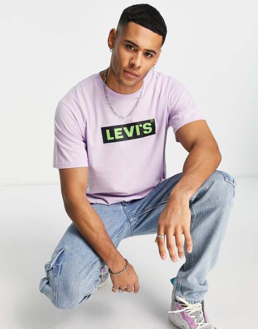 Levi's t-shirt with box tab in lilac purple | ASOS