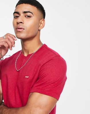 Levi's t-shirt with chest small batwing logo in red - ASOS Price Checker
