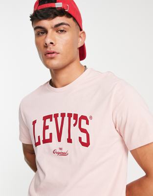 Levi's t-shirt with collegiate logo in pink