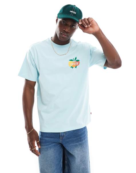 Levi's t-shirt with fruit logo in blue - view 1