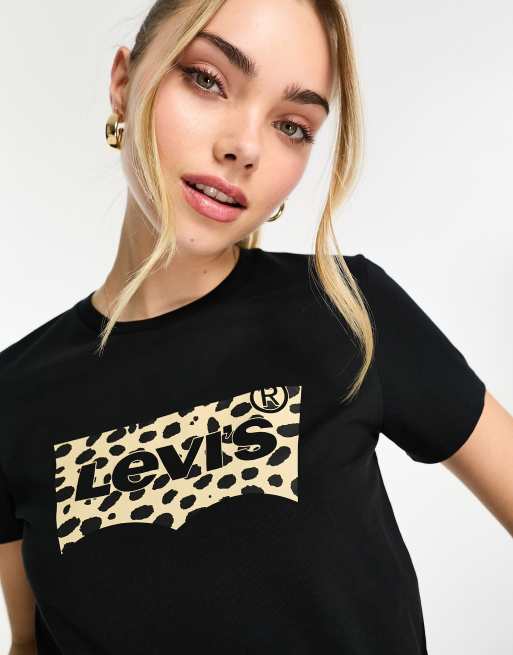 Levi's leopard print t on sale shirt