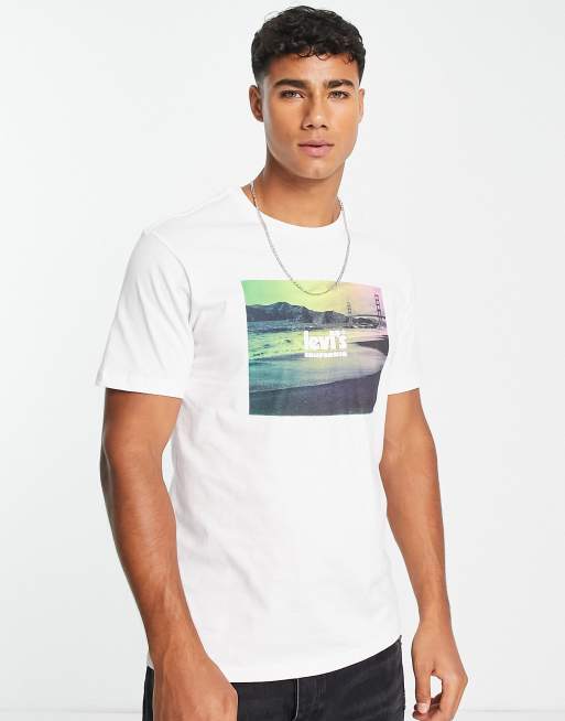 Levi s t shirt with placement print logo in white ASOS