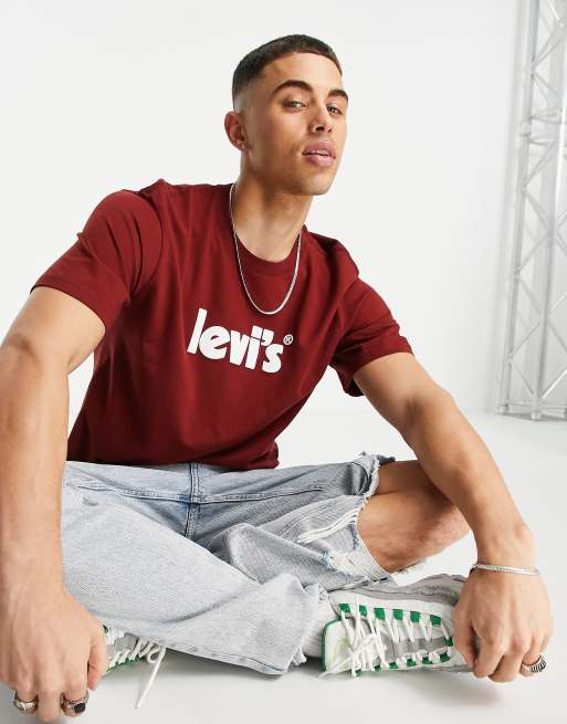 Levi's burgundy hot sale t shirt