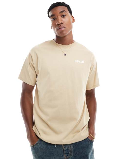 Levi's t-shirt with strawberry logo back print in sand, 2 of 4