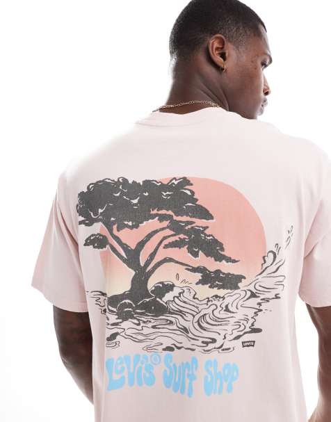Levi's t-shirt with surf back print in pink - view 1