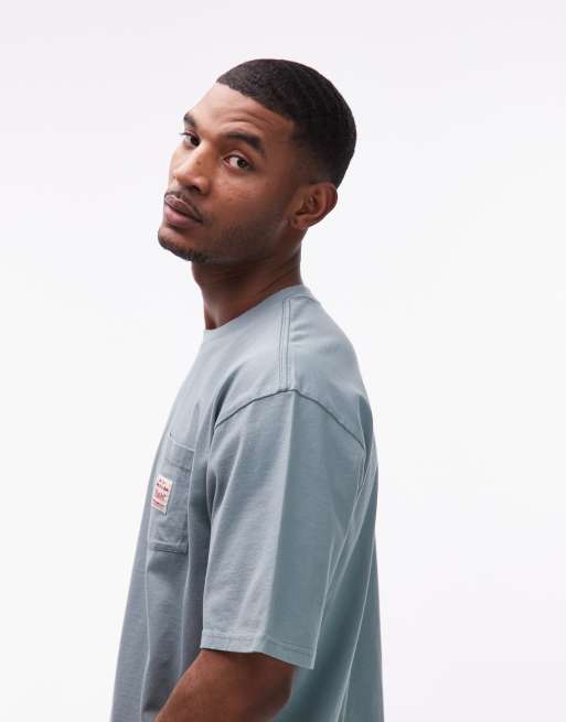 Levi's t-shirt Workwear à poche bleu, 4 de 5