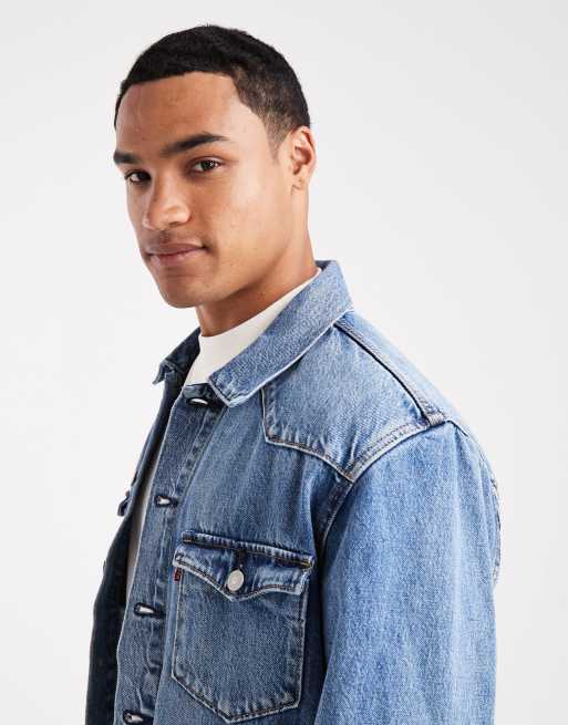 Levi's – T3 – Truckerjacka i denim med cowboystil och mellanljus tvätt, 4 av 5