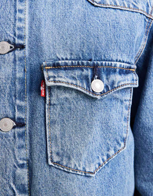 Levi's – T3 – Truckerjacka i denim med cowboystil och mellanljus tvätt, 5 av 5