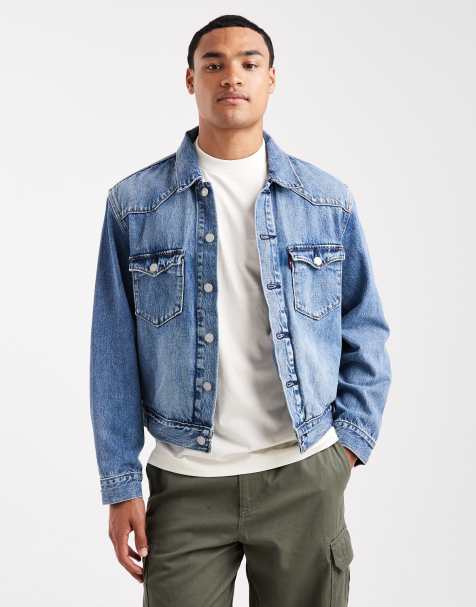 Levi's T3 western denim trucker jacket in mid wash - view 1