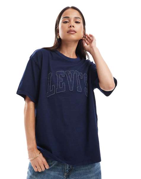Levi's – Tabor – T-Shirt in Staubblau mit farblich abgestimmter Grafik - view 1