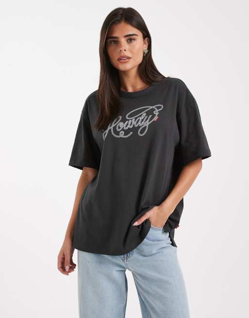 Levi's - Tabor - T-shirt met grafische western print in zwart, 4 van 4